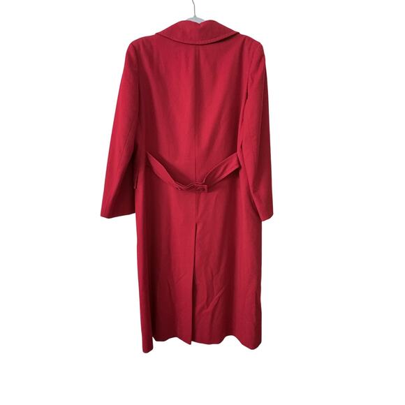 Pendleton Wool Long Red Coat Double Breasted Virgin Wool USA Christmas - Picture 2 of 4